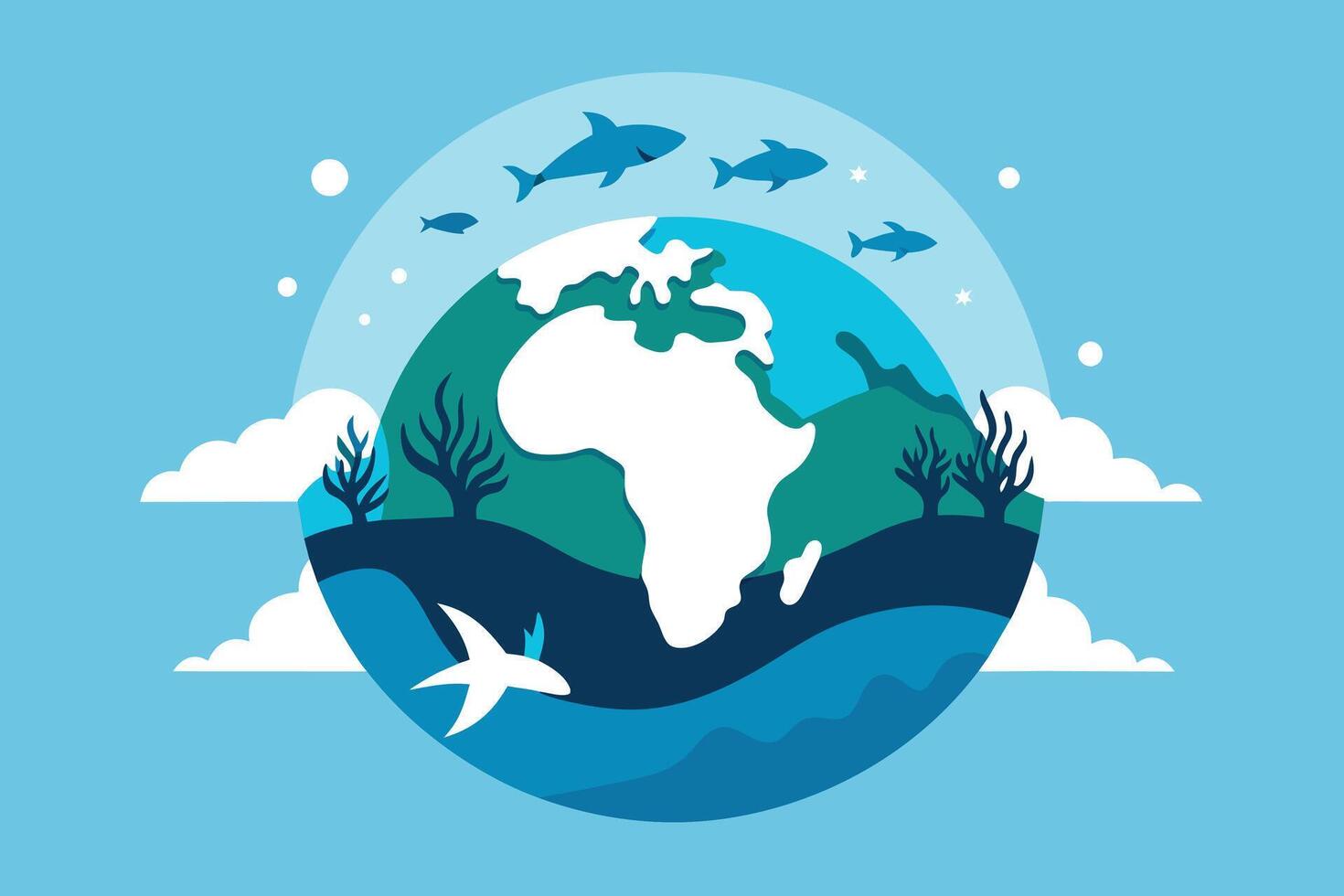 World Oceans Day vector