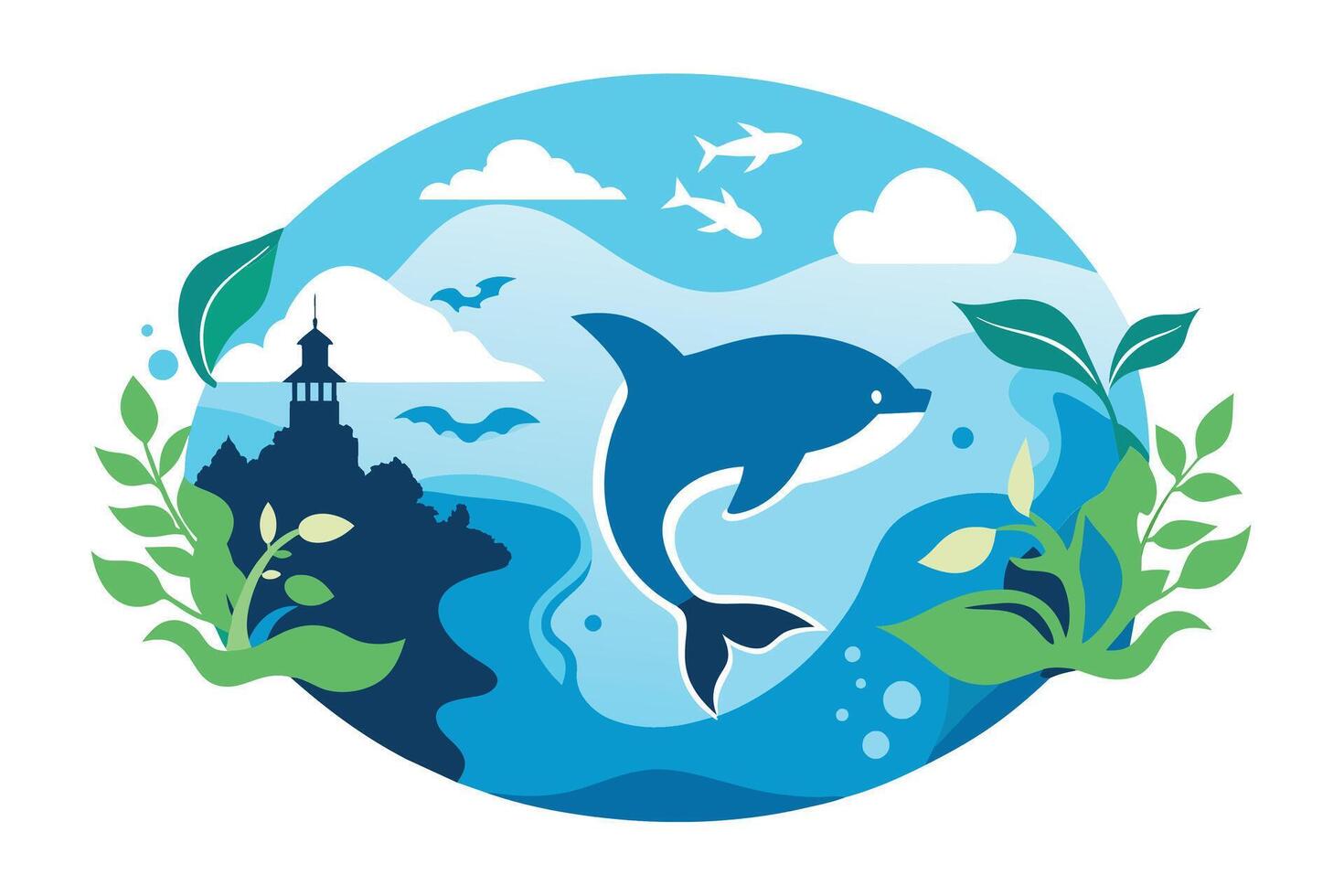 World Oceans Day vector