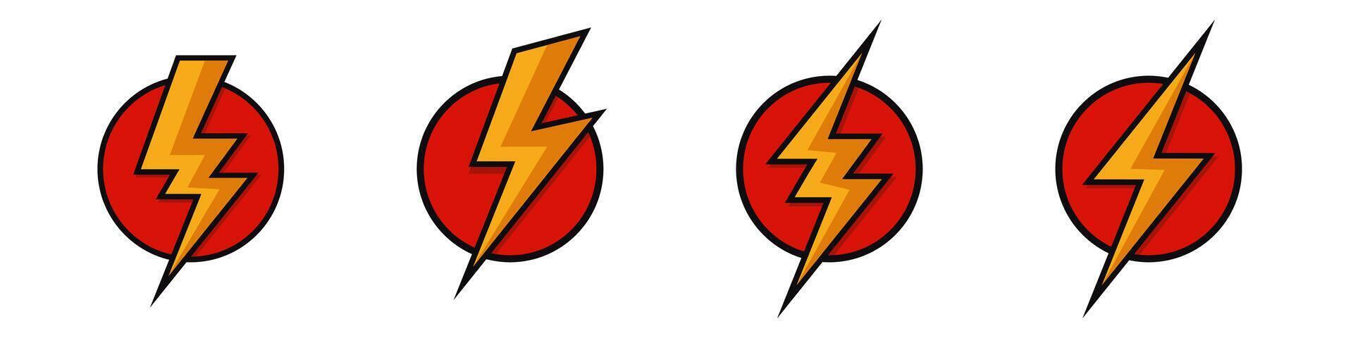 Electric Power Thunder Flash Bolt Icon vector