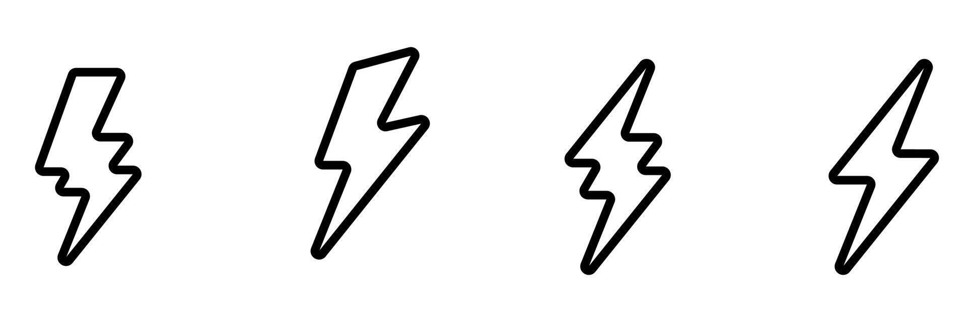 rayo energía destello icónico logo vector