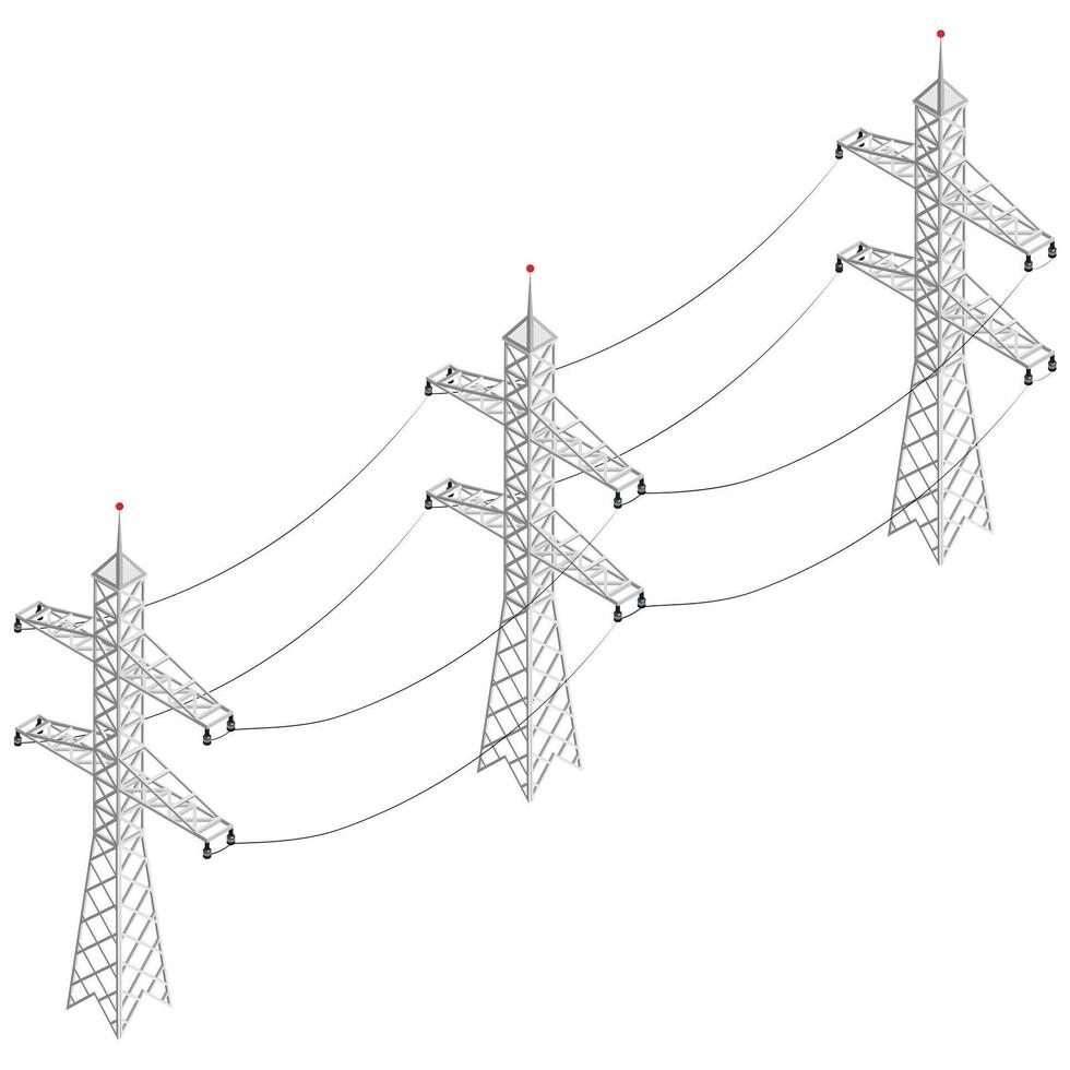 Isometric Power Grid Illustration vector