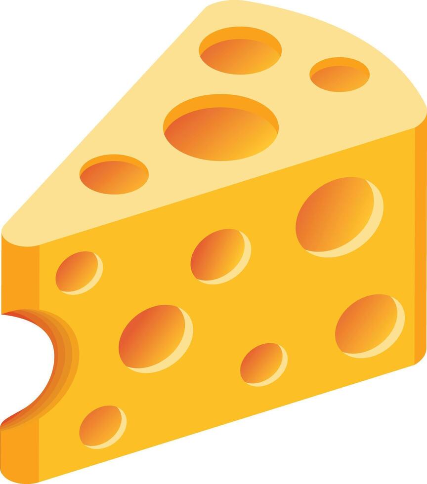 Cheese Slice with Bite Taken Out vector