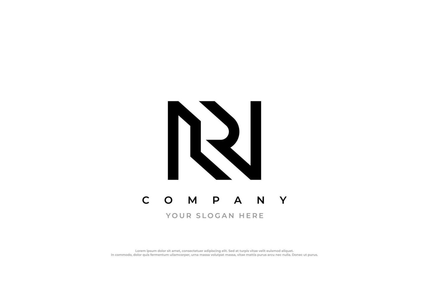 Letter RN or NR Logo Design vector