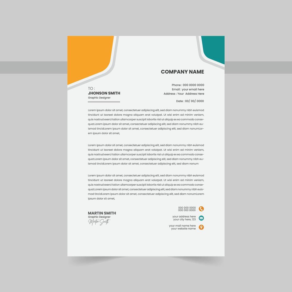 Creative letterhead design template vector