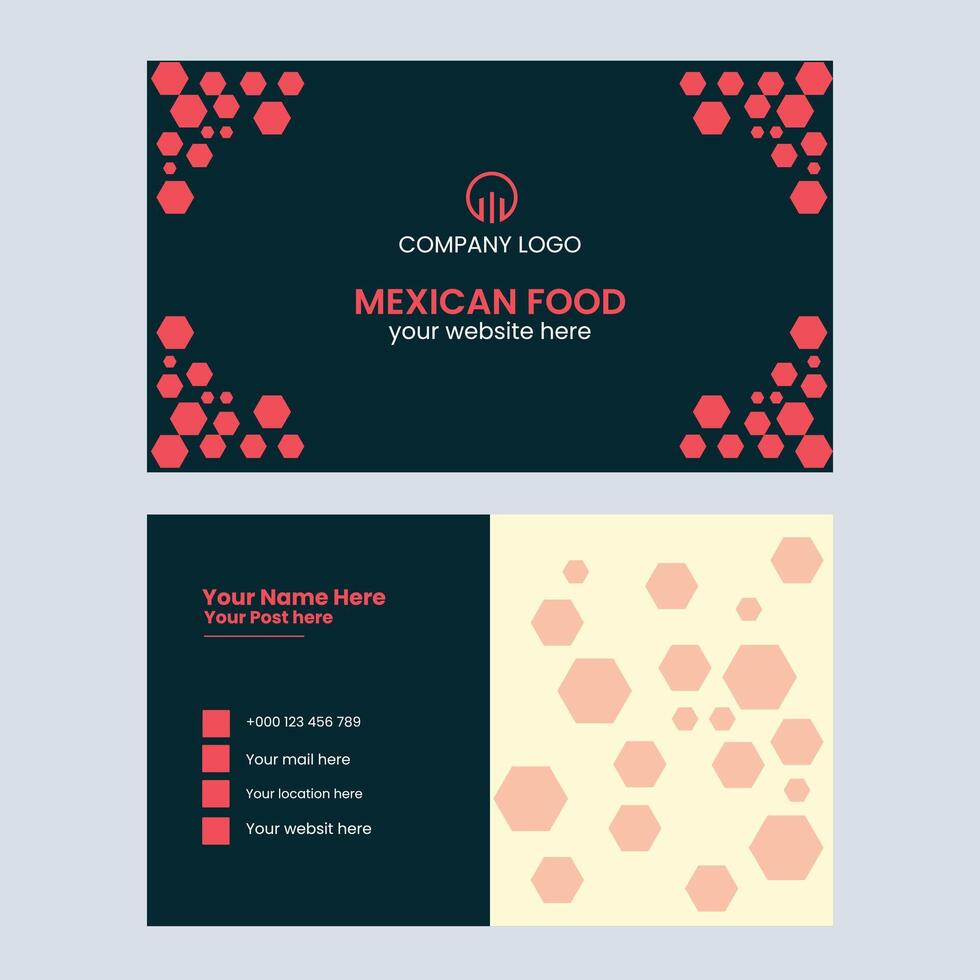 food business card design vector