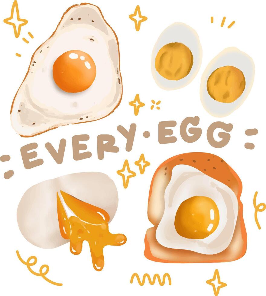 every egg element food design vector