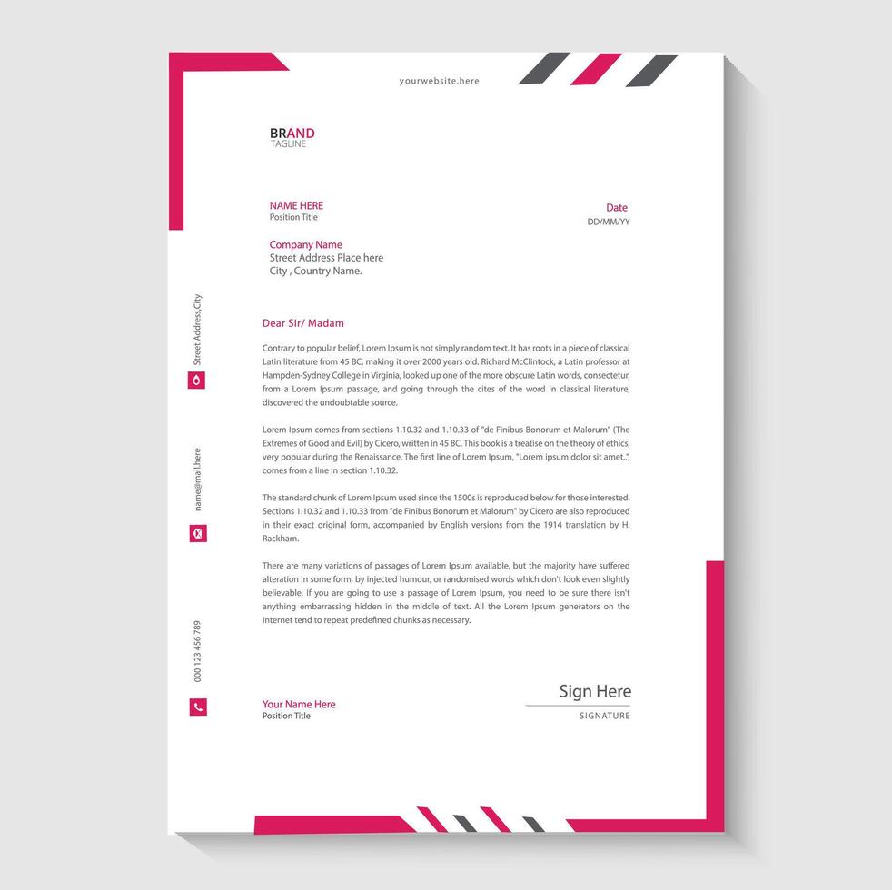 letterhead design template vector