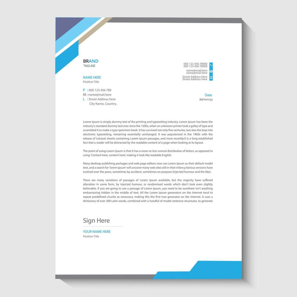 letterhead design template vector