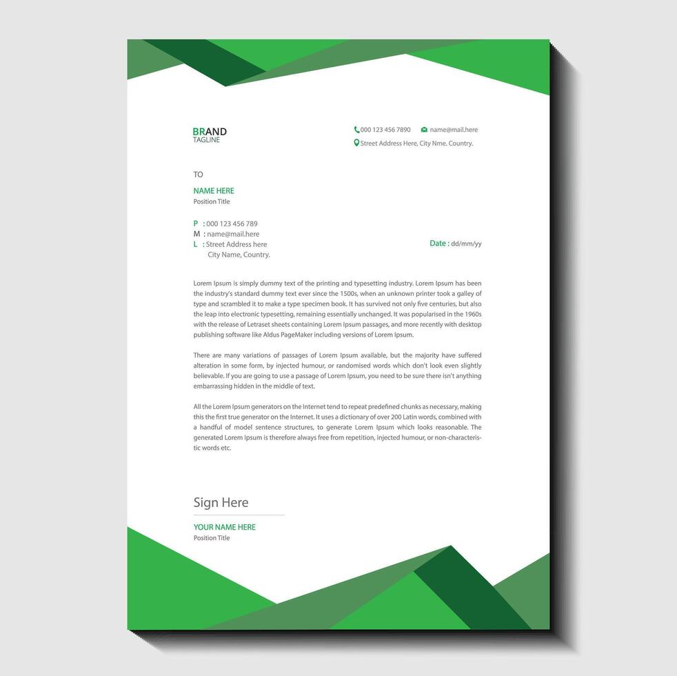 letterhead design template vector