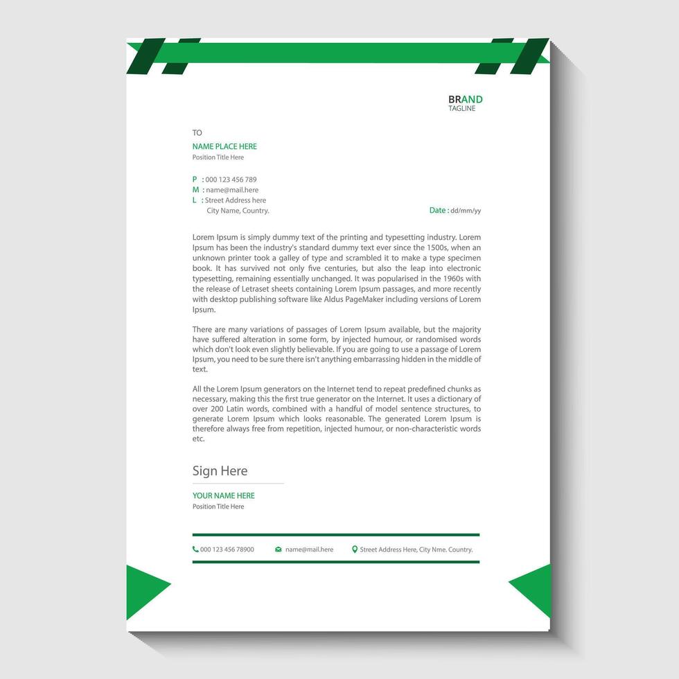letterhead design template vector