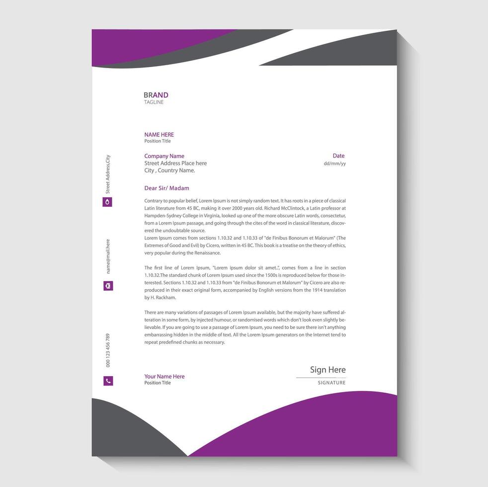 letterhead design template vector