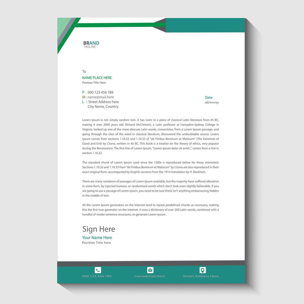 letterhead design template vector