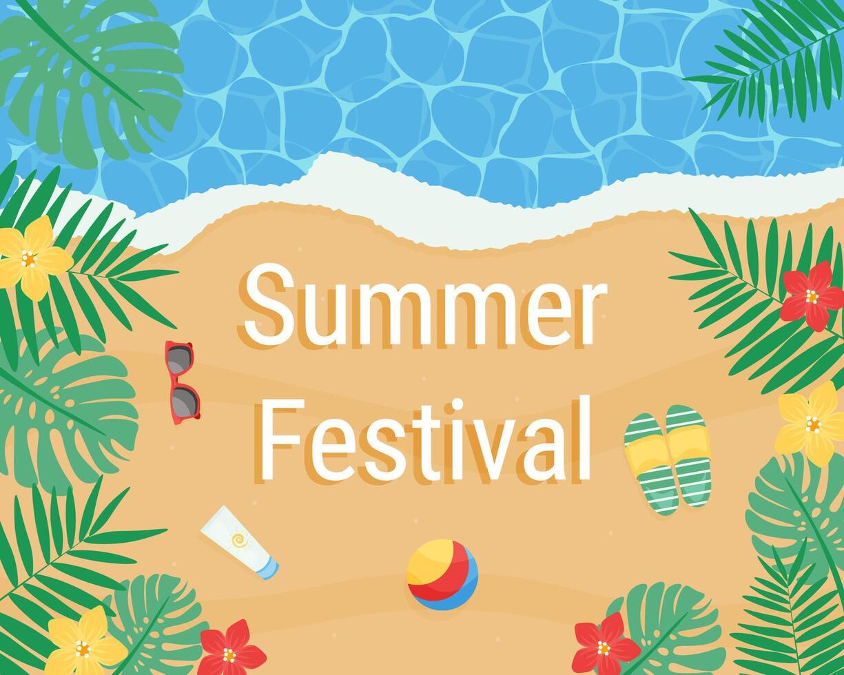 Summer festival banner. relax, vacation or holiday. illustration vector