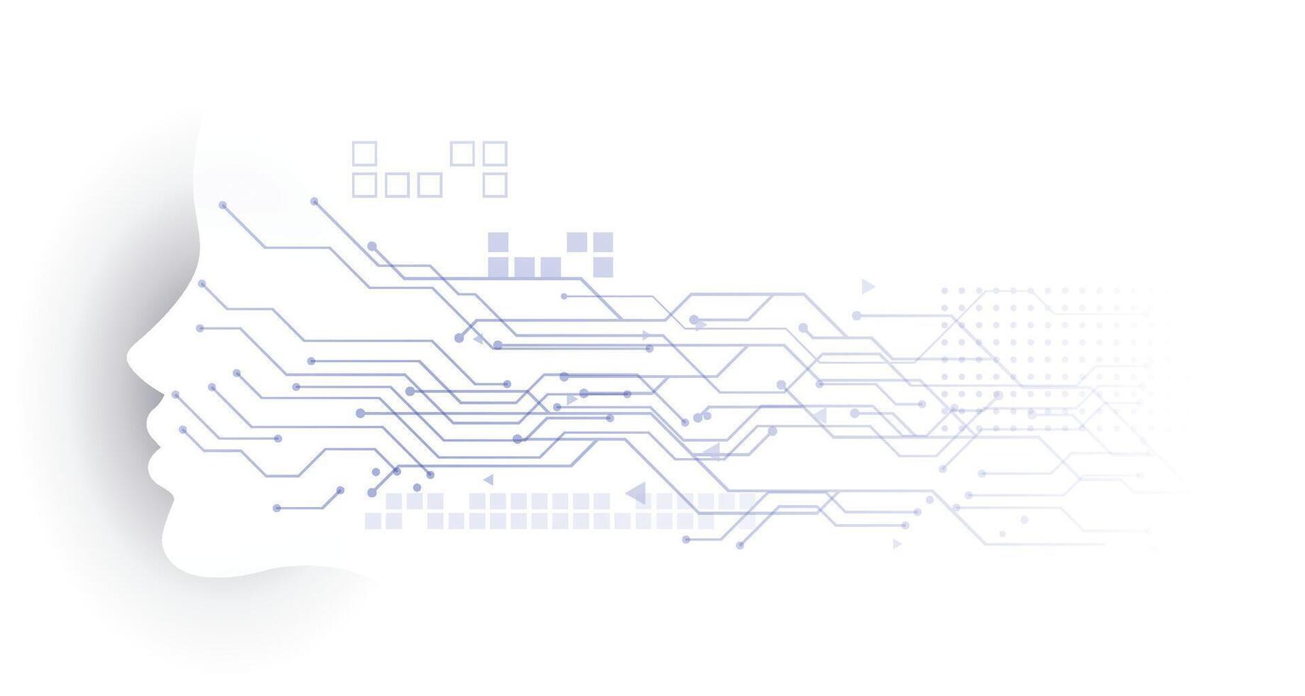 Conceptual technology illustration of artificial intelligence. Abstract futuristic background vector