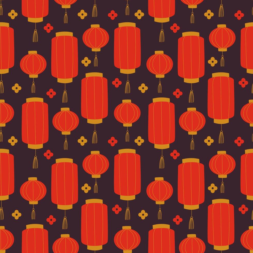 Chinese lanterns seamless pattern background. Chinese lamps background for textile, wrapping. vector