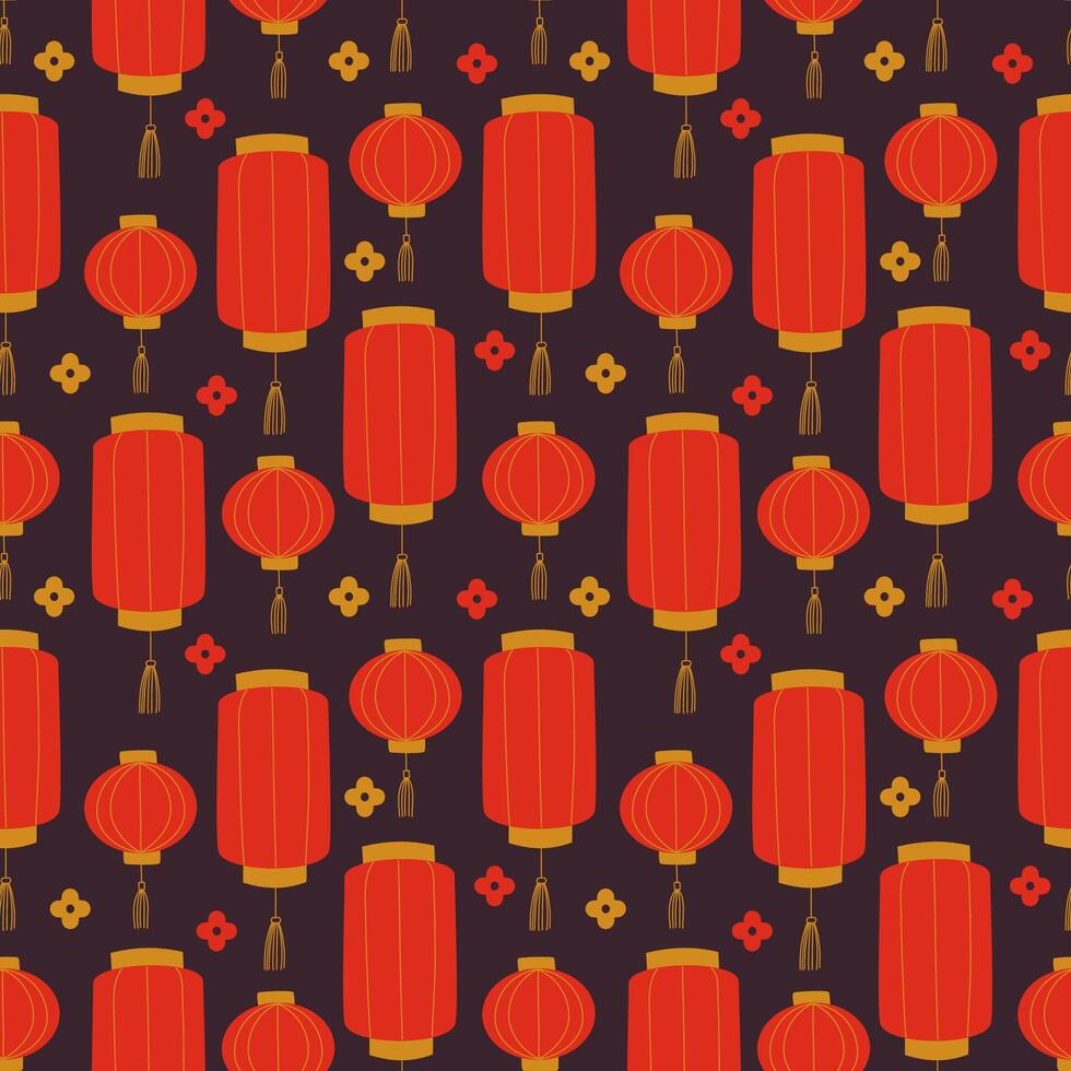 Chinese lanterns seamless pattern background. Chinese lamps background for textile, wrapping. vector