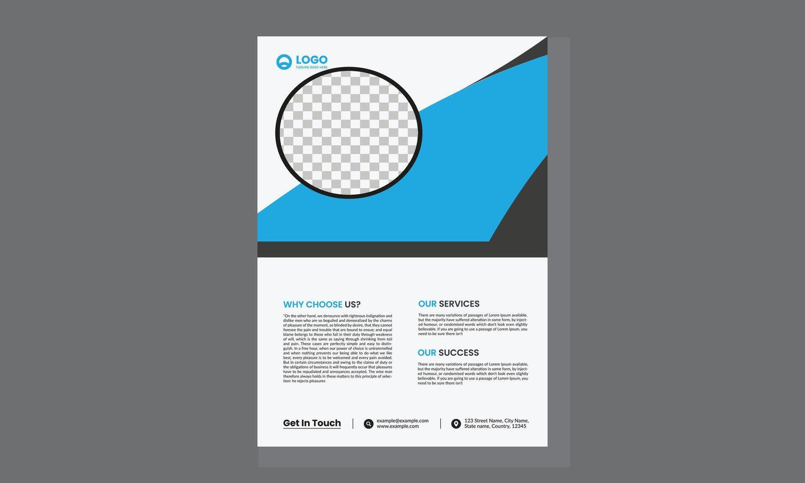 diseño de folletos, diseño moderno de portada, informe anual, afiche, volante en a4 con triángulos coloridos vector