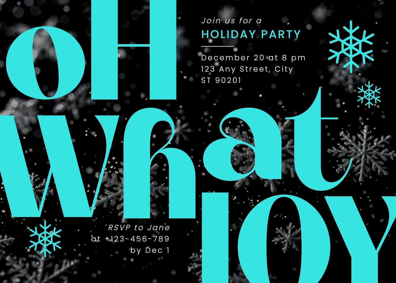 Oh What Joy Holiday Party Invitation Card Template