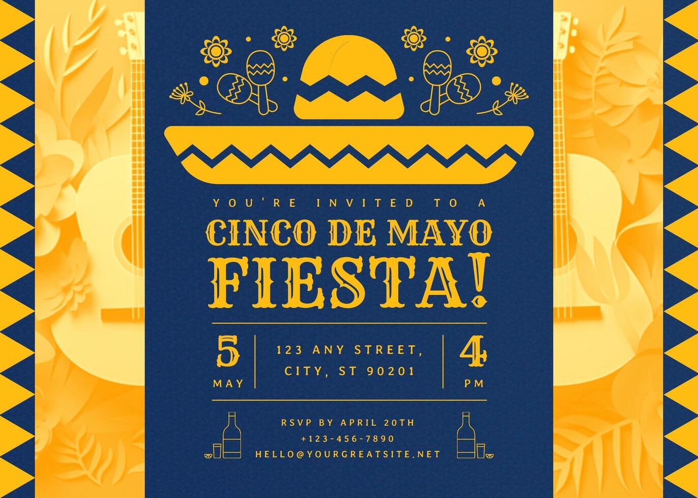 Cinco de Mayo Fiesta Invitation Card Template