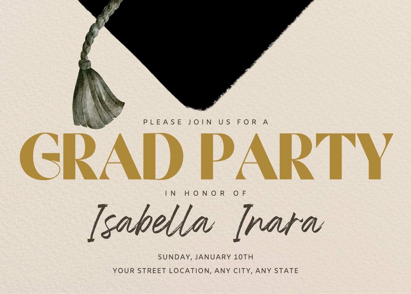 Graduation Party Invitation Card Template