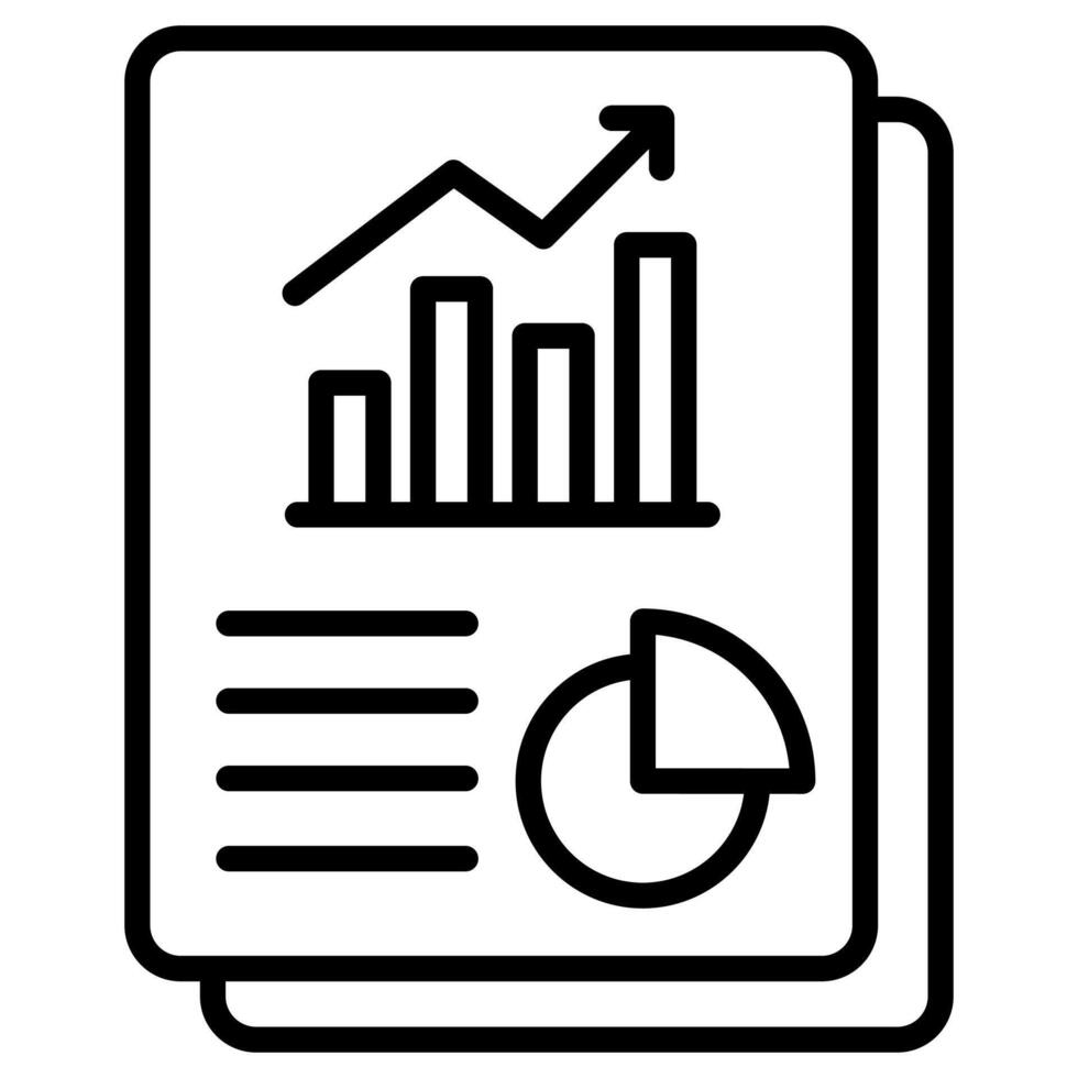 Report Metrics icon line illustration vector