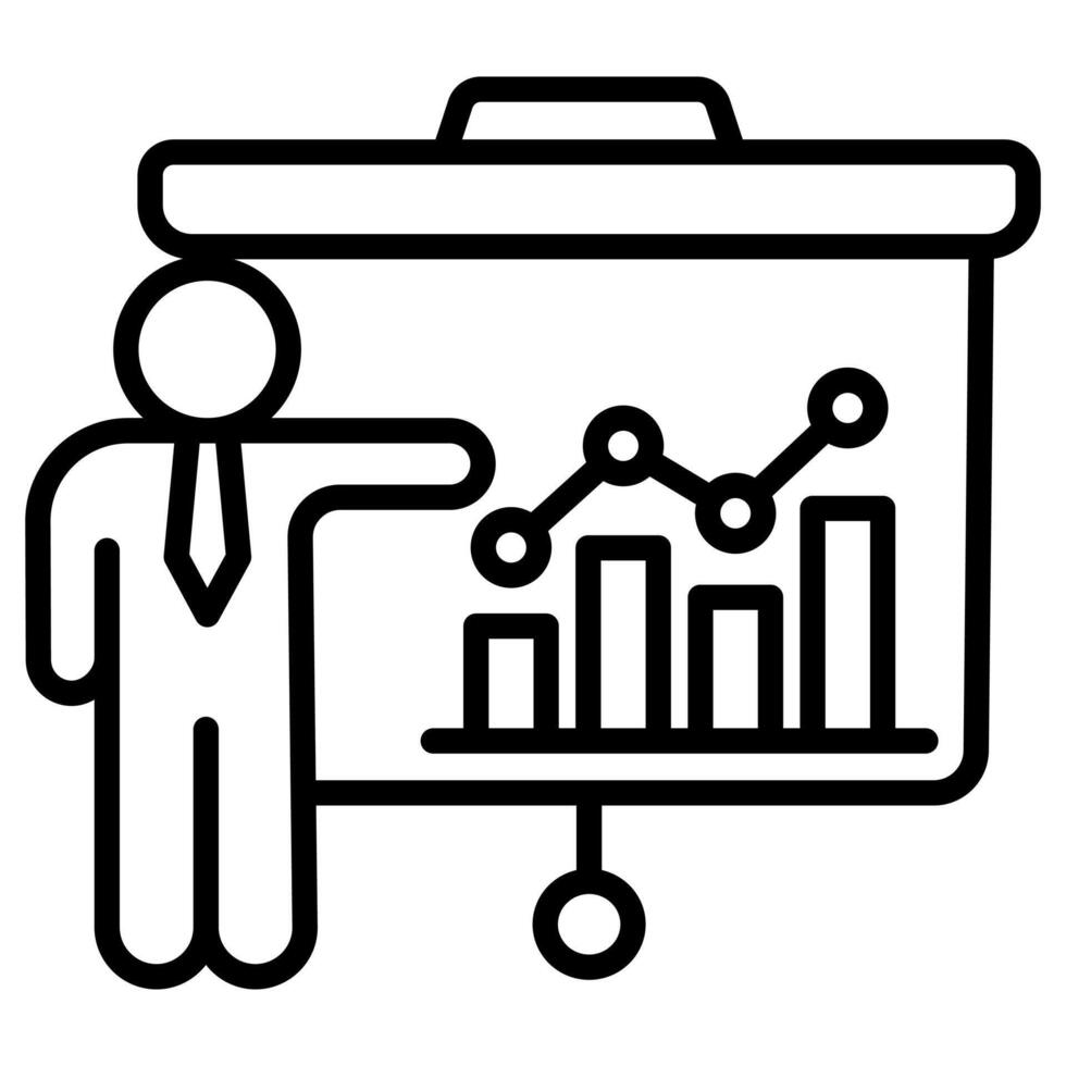 Report Interpretation icon line illustration vector