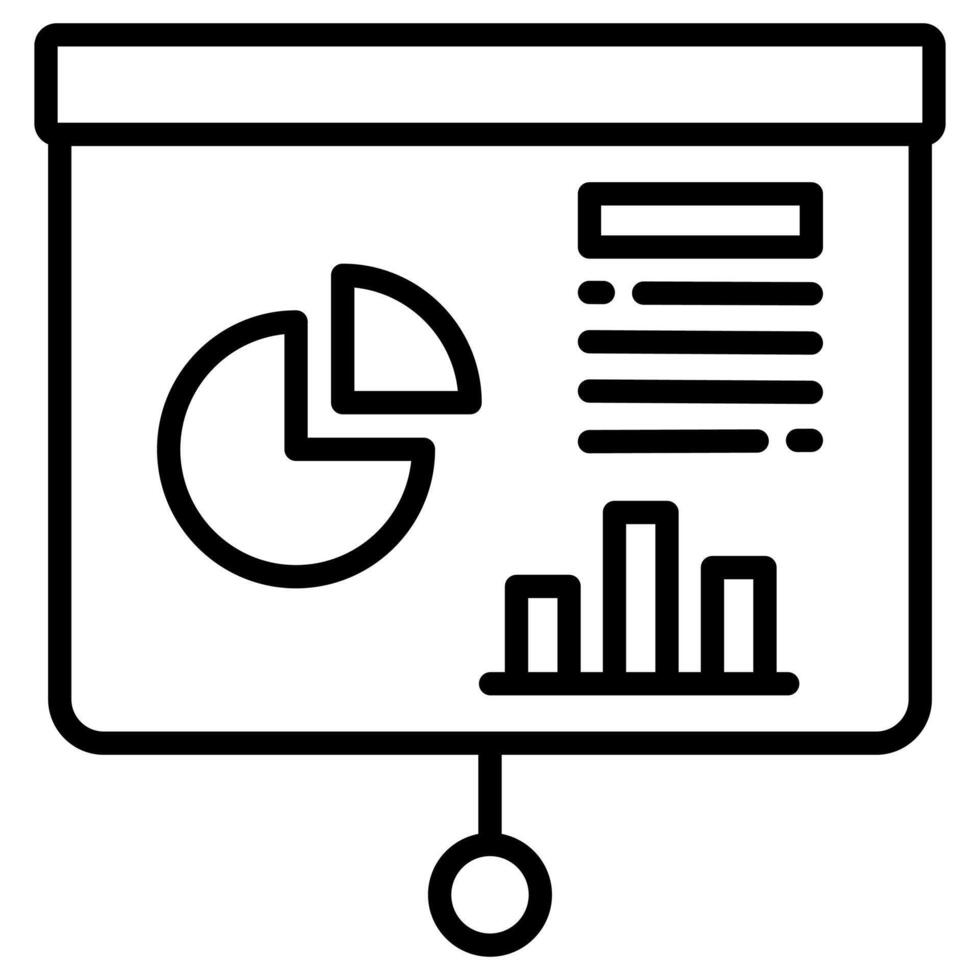 Data Presentation icon line illustration vector