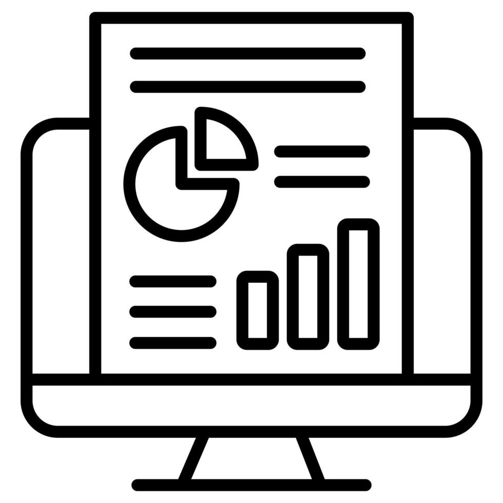 Report Dashboard icon line illustration vector
