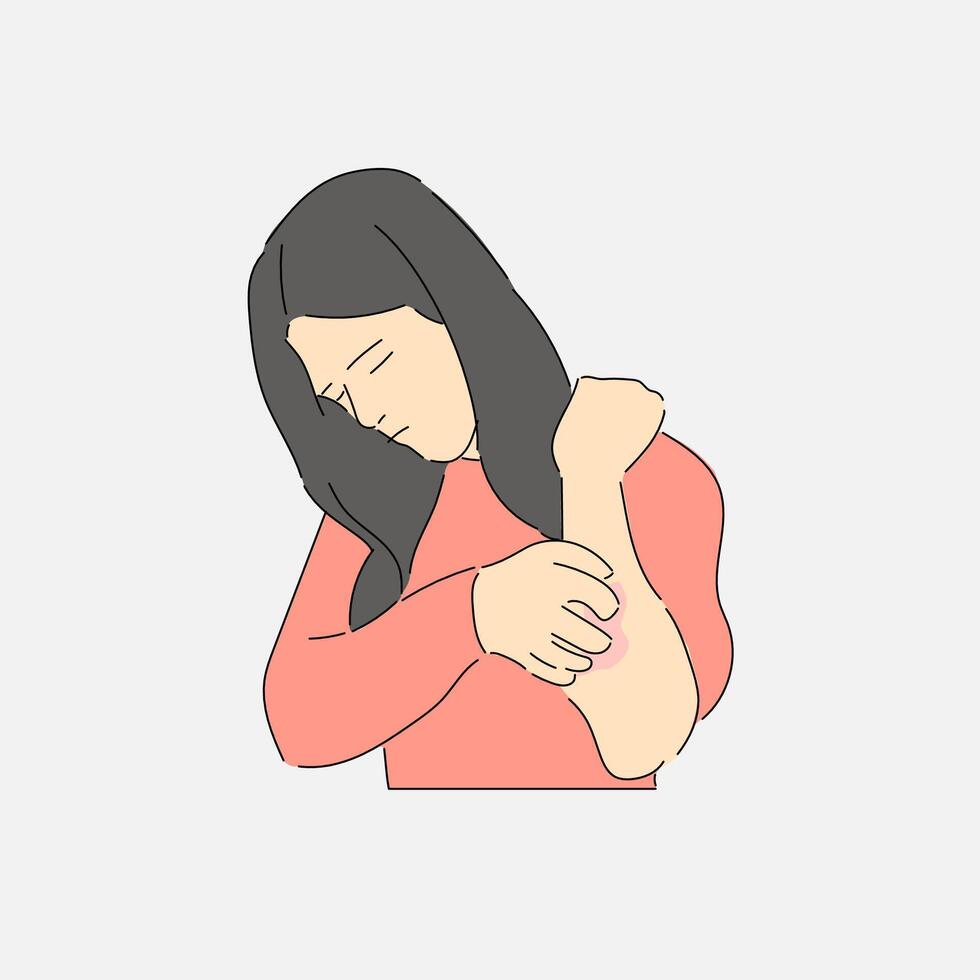 Illustration Soothing the Itch of a Bite vector