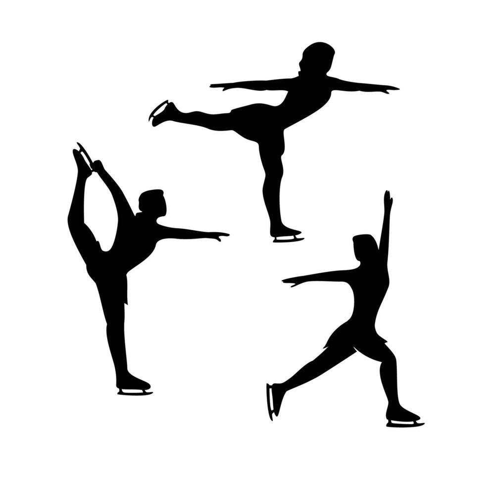 ice skater silhouette design. dance sport sign and symbol. vector