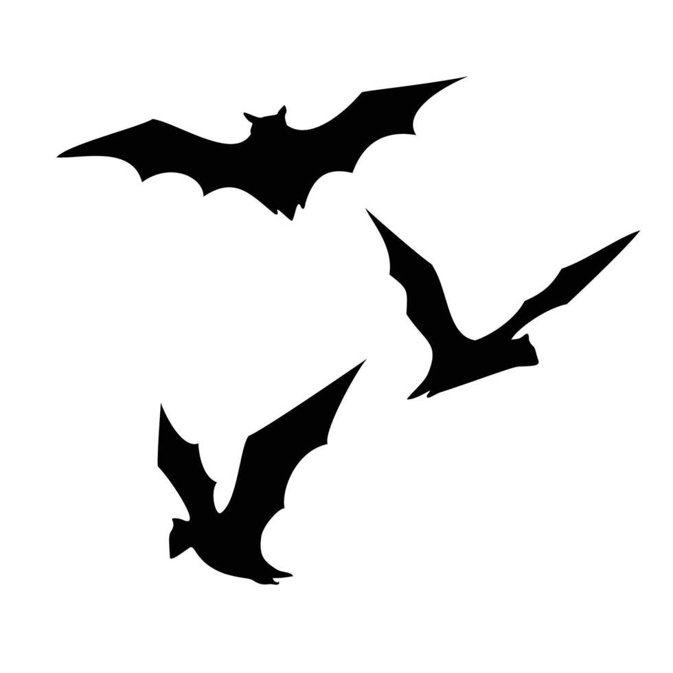 conjunto de murciélago silueta. noche animal firmar y símbolo. vector