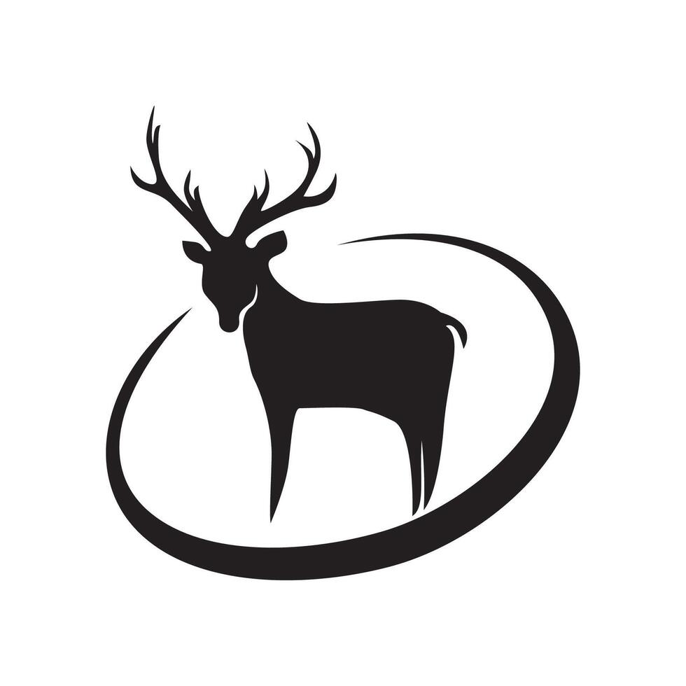 deer silhouette logo design. wild animal sign and symbol. vector