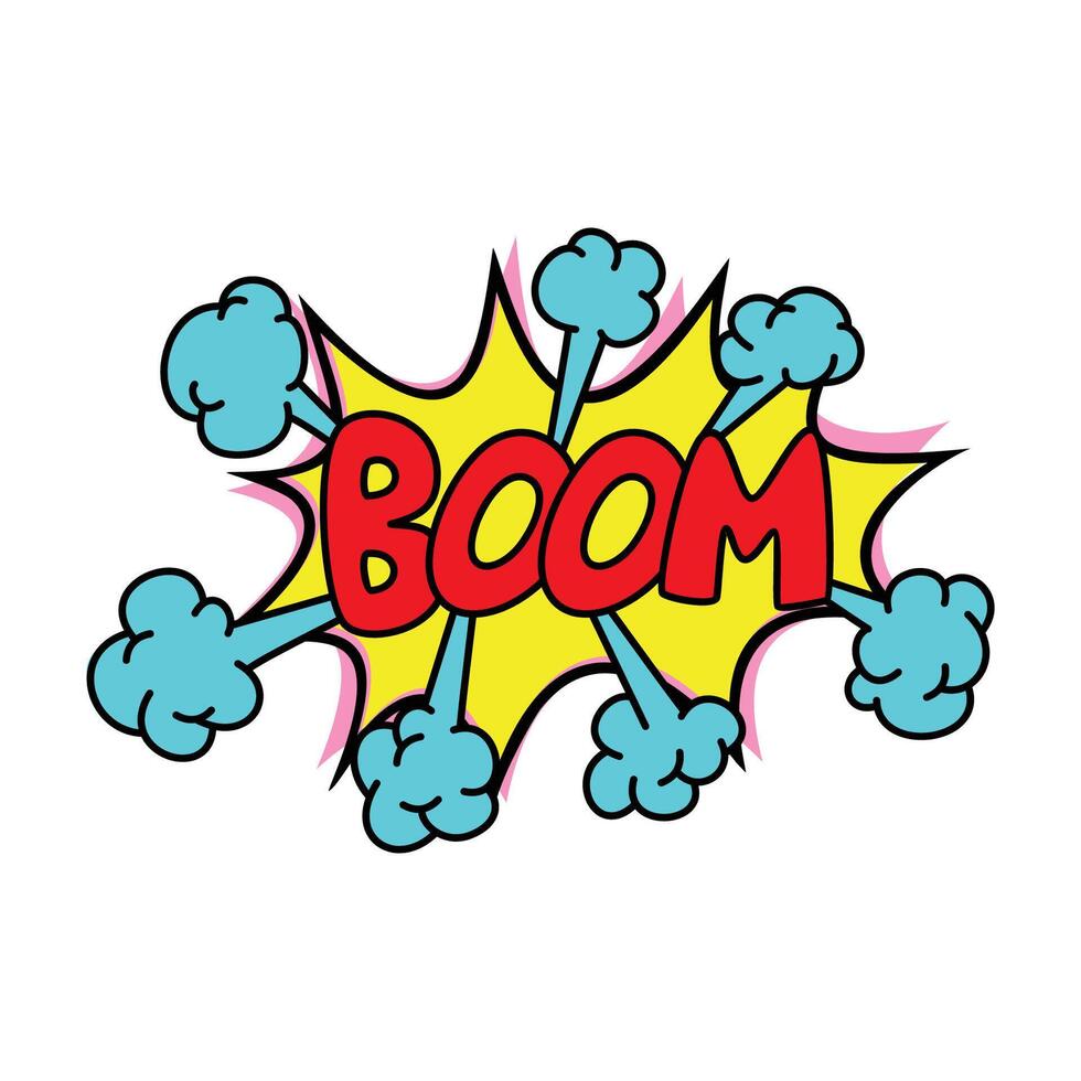 cartoon boom text design. sound bubble sign and symbol. vector