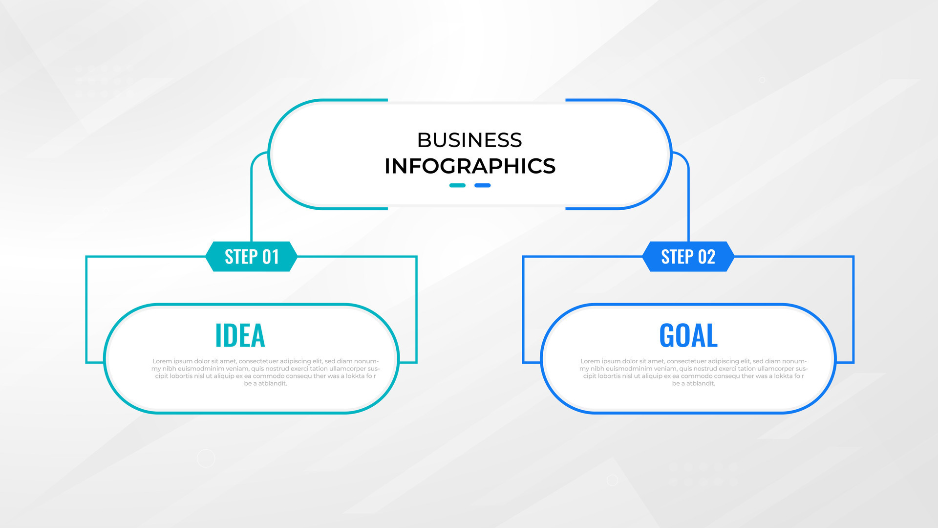 Two Step Infographic label design template with line icons. process ...