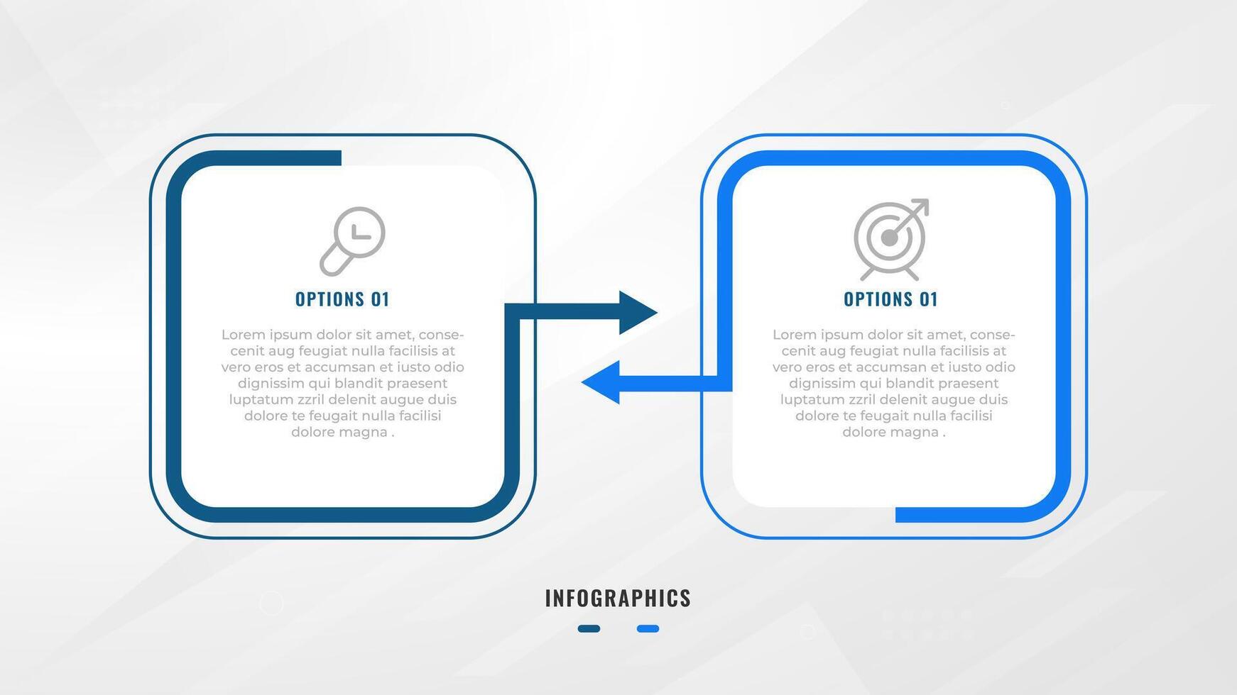 dos paso infografía etiqueta diseño modelo con línea iconos proceso pasos diagrama, presentaciones, flujo de trabajo disposición, bandera, fluir cuadro, informacion grafico ilustración. vector