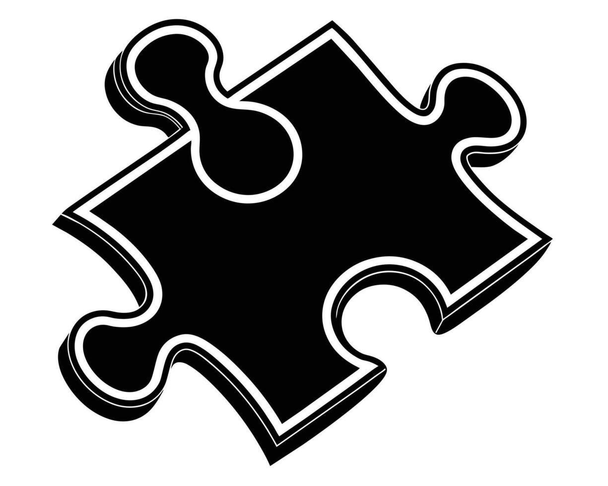 A black and white image of a puzzle vector