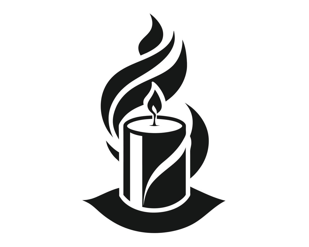 Burning candle solid icon vector