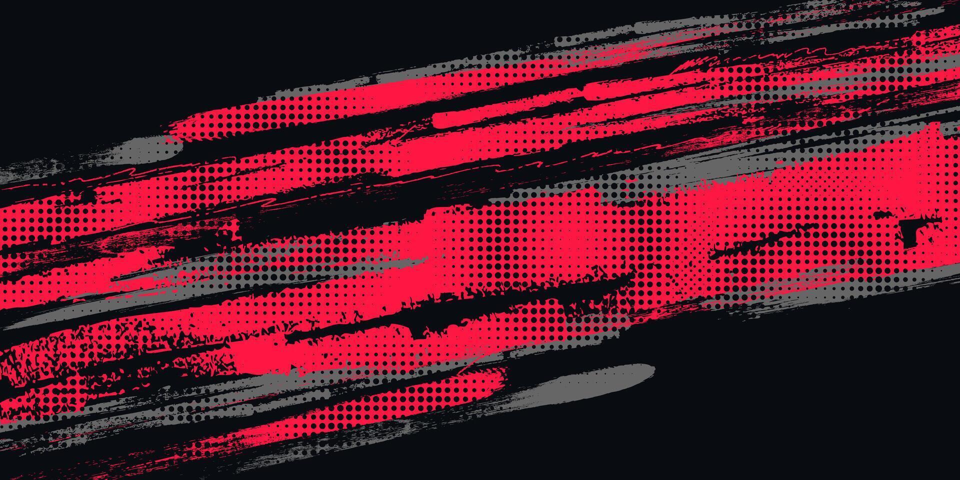 Abstract Grunge Background with Red and Gray Brush Texture. Creative Design for Sports Background with Halftone Effect vector