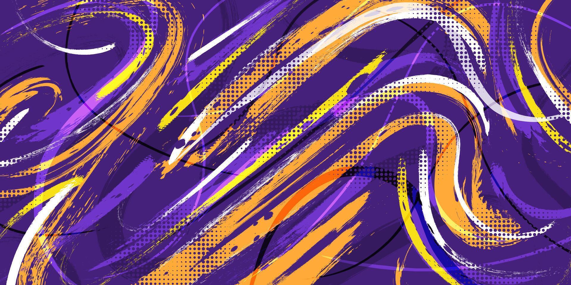 Abstract and Colorful Background with Brush Texture and Halftone Effect. Sports Background with Grunge Brush Concept vector