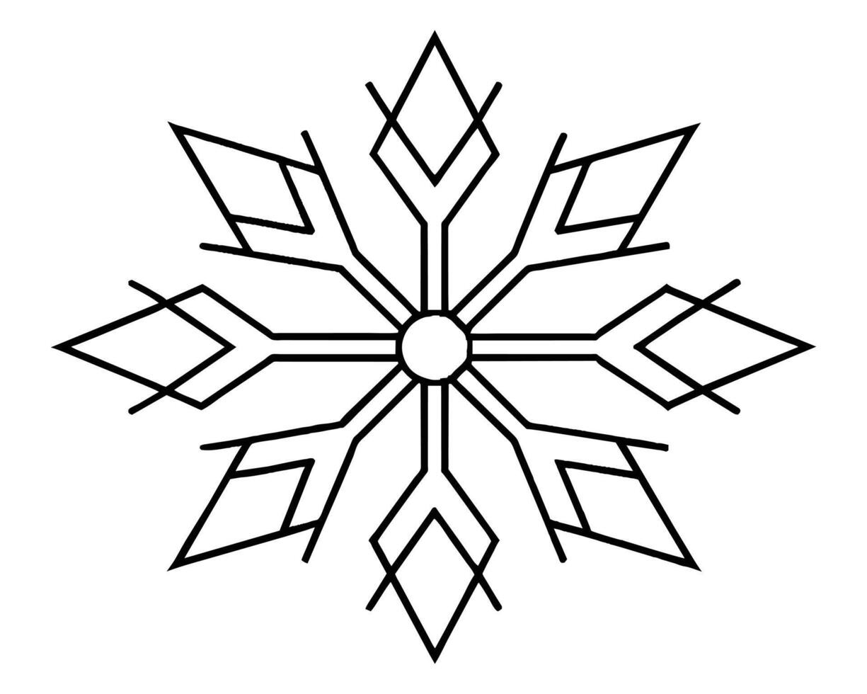 Crystal of snow silhouette vector