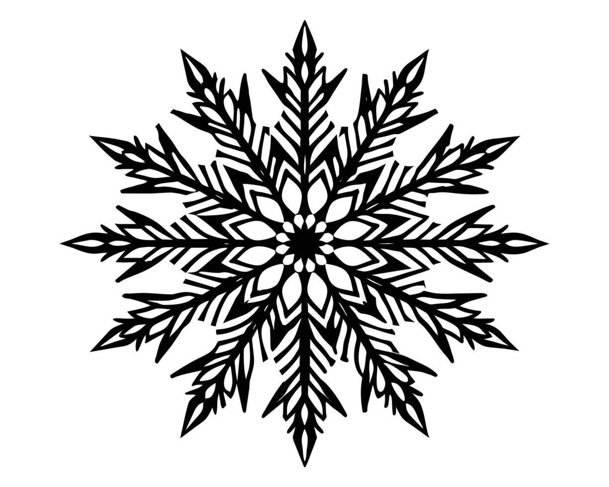 cristal de nieve silueta vector