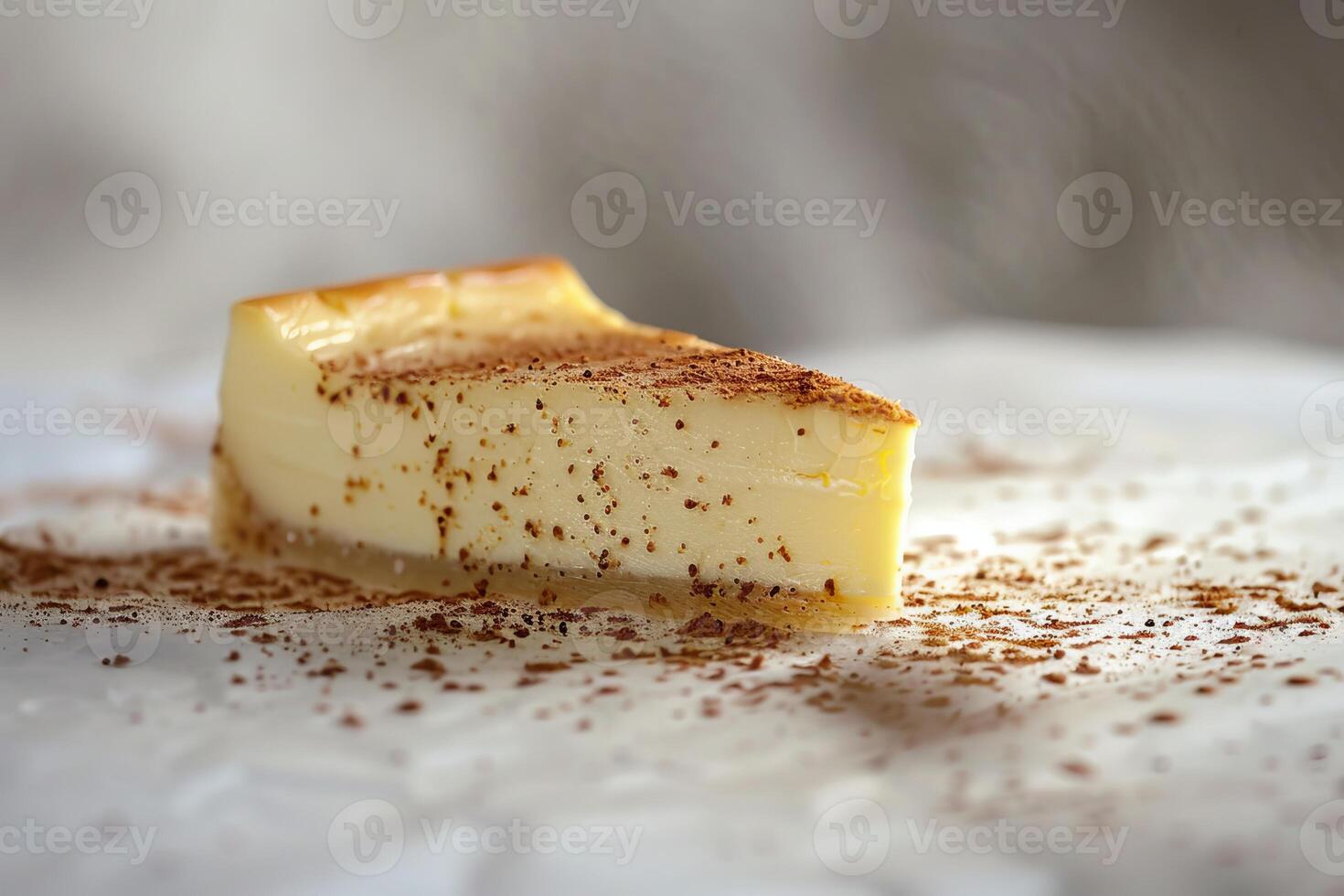 Tasty slice of cheesecake with fruits and nice decoration mint leaf photo