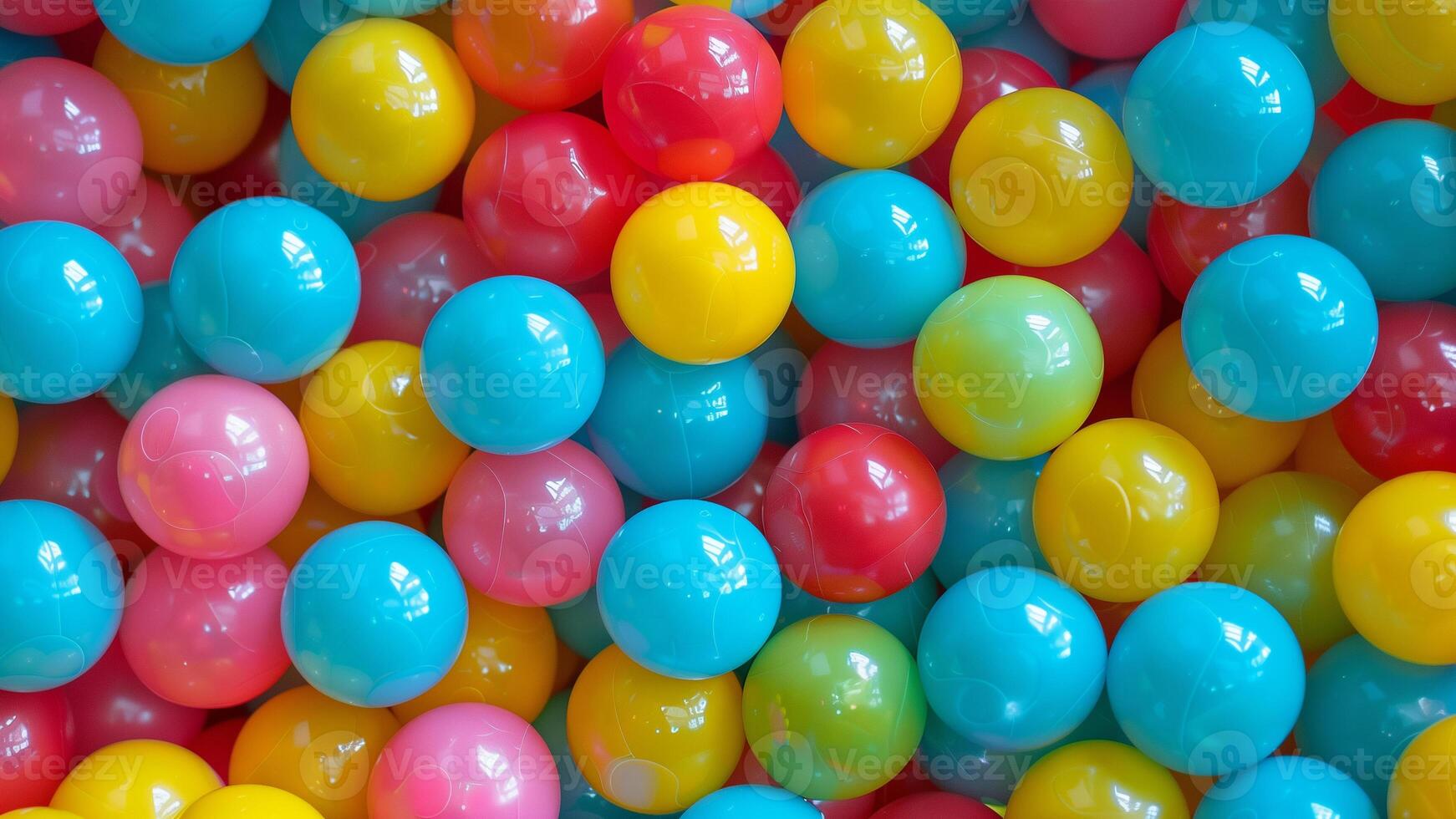 vistoso el plastico pelotas en un para niños cuarto de jugar de cerca foto