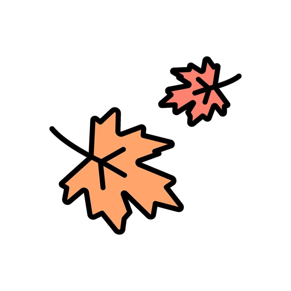 maple leaf cartoon icon, isolated background vector