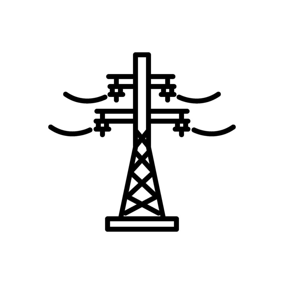 electric pole, line style icon, isolated background vector