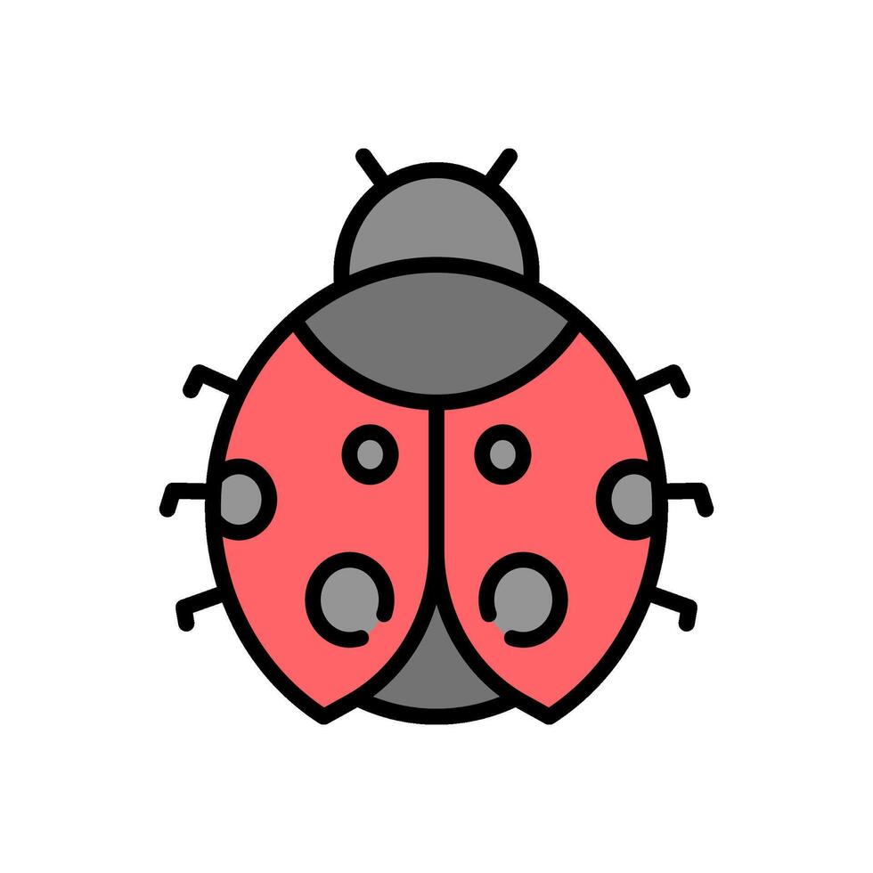 ladybug cartoon icon, isolated background vector