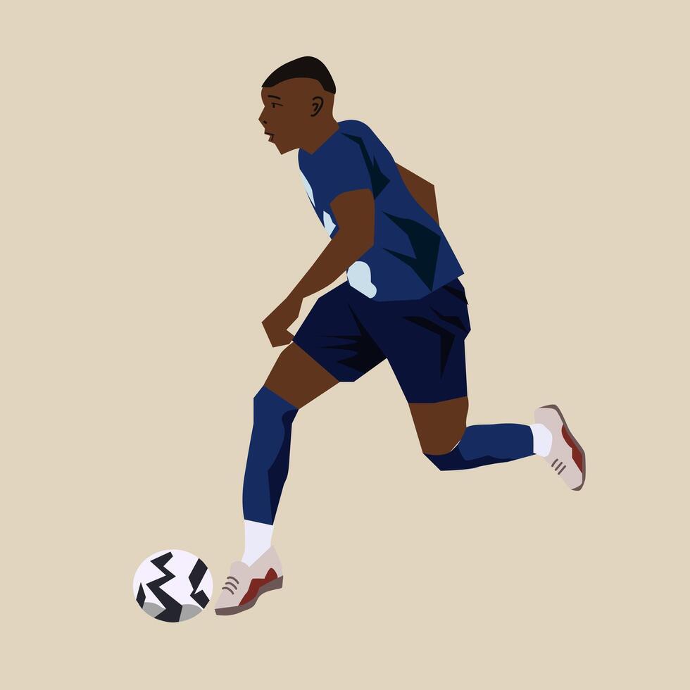 Football player african american. Sport. vector