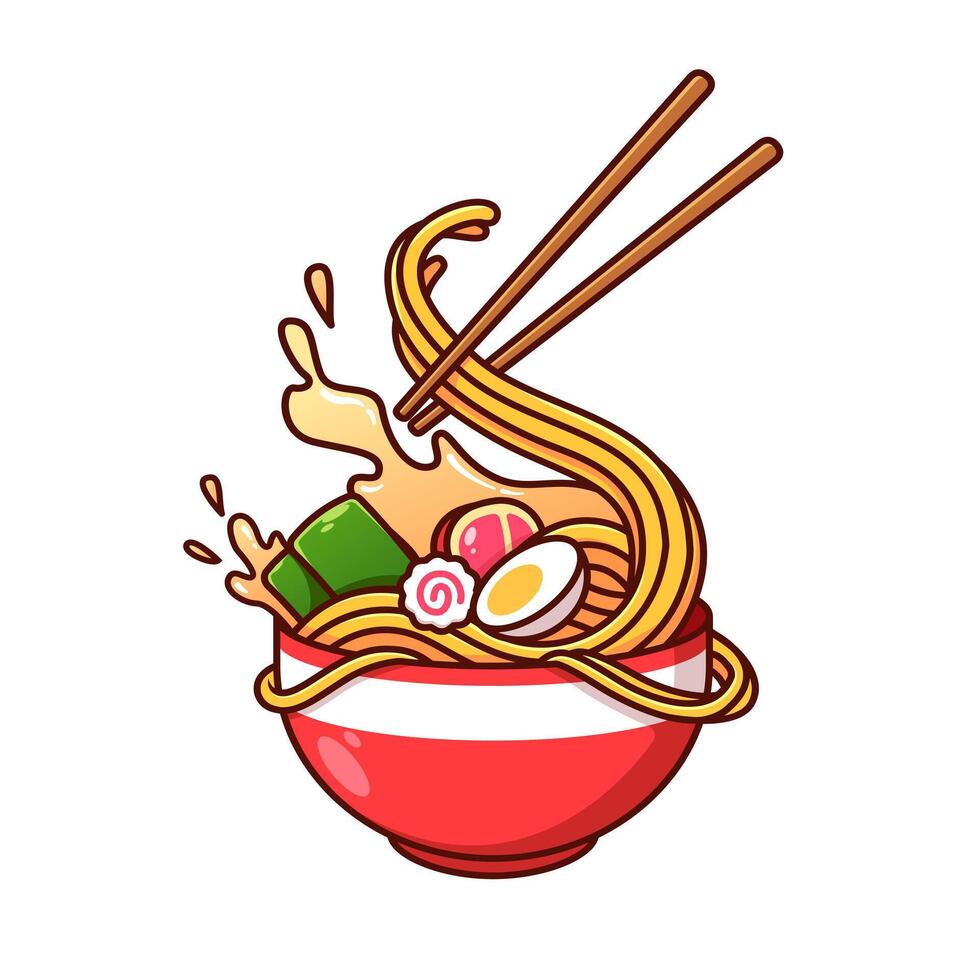 Ramen soup icon vector