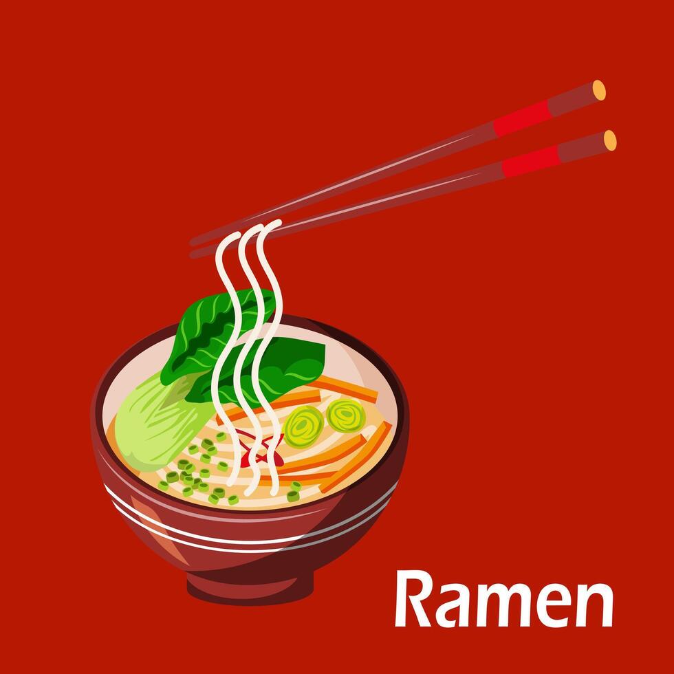 Ramen. Japanese food vector