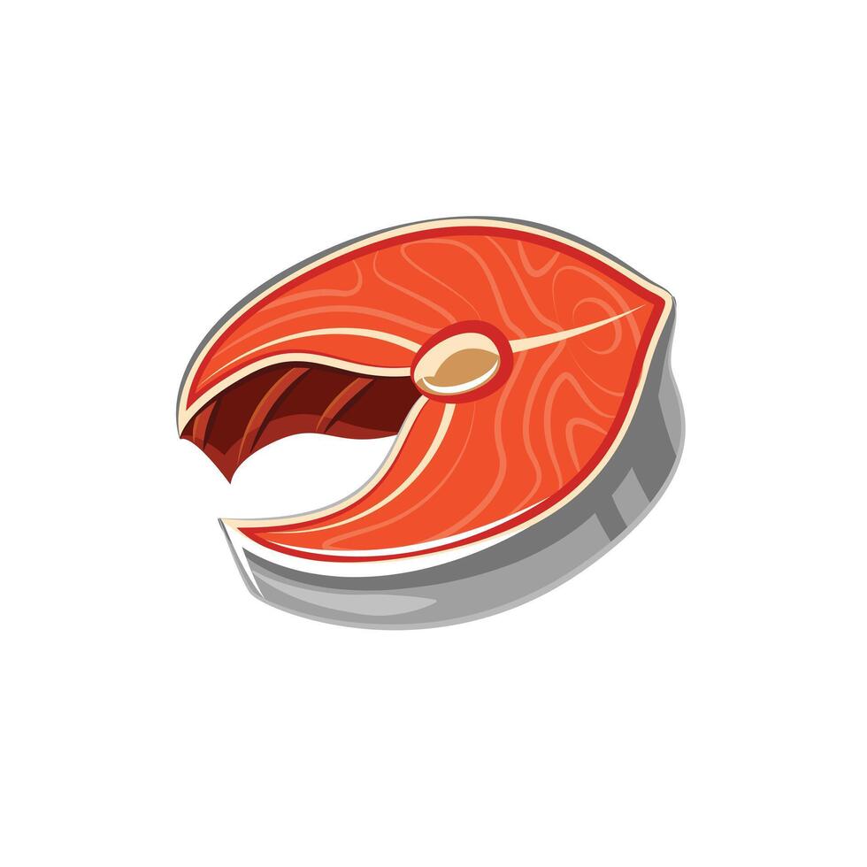 Salmon fish filled vector